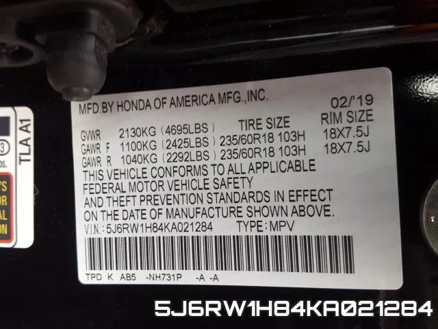 5J6RW1H84KA021284 фото 2