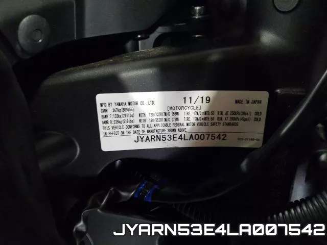 JYARN53E4LA007542 фото 2