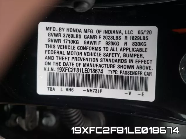 19XFC2F81LE018674 фото 2