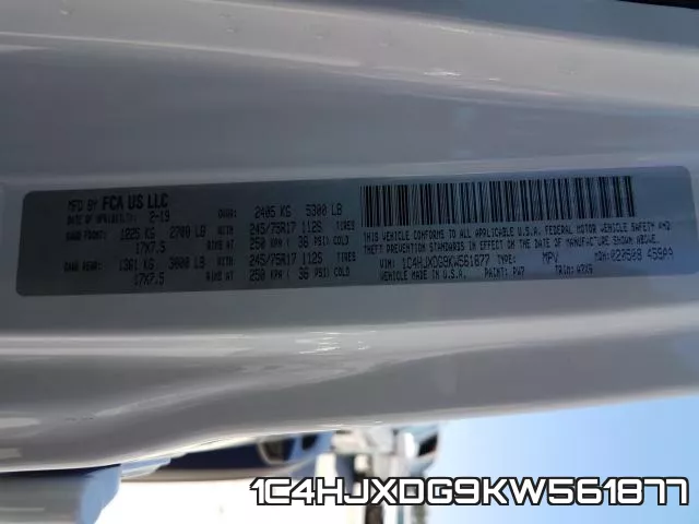 1C4HJXDG9KW561877 фото 2