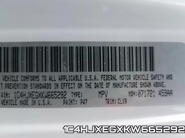 1C4HJXEGXKW665292 фото 2