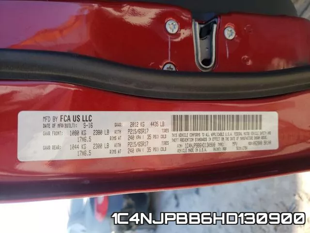 1C4NJPBB6HD130900 фото 2