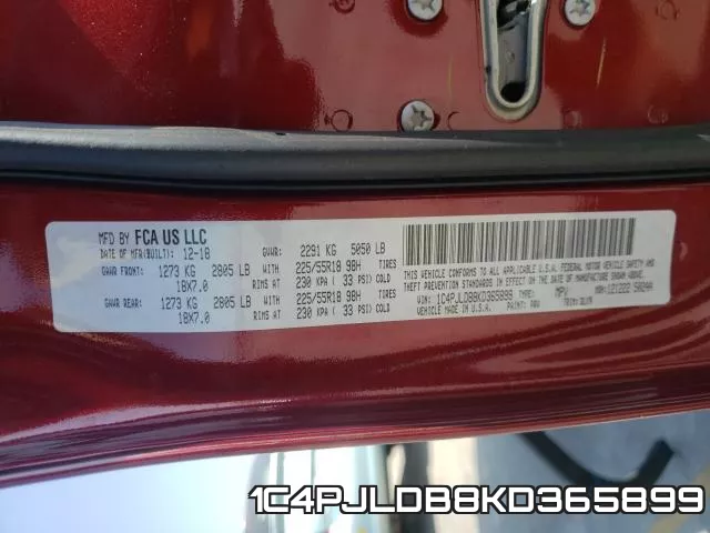 1C4PJLDB8KD365899 фото 2