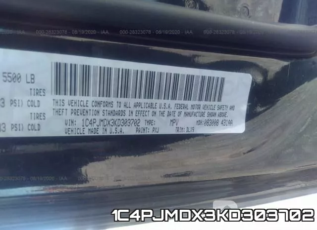 1C4PJMDX3KD303702 фото 10
