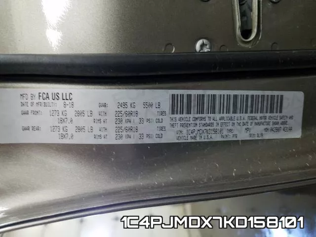 1C4PJMDX7KD158101 фото 2