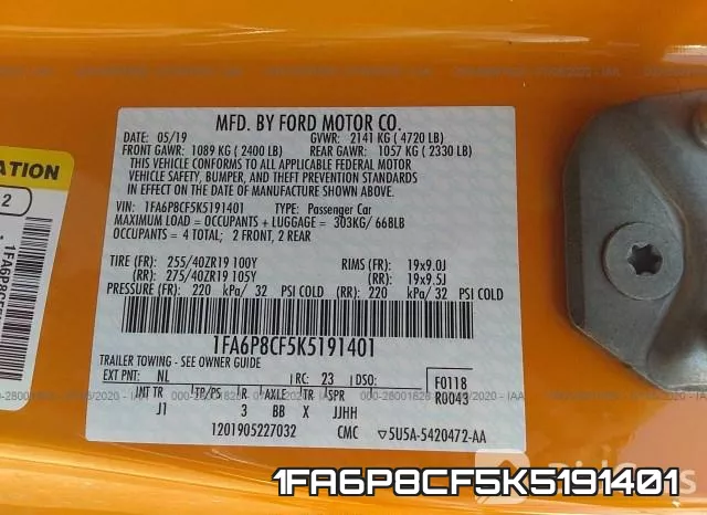 1FA6P8CF5K5191401 фото 10