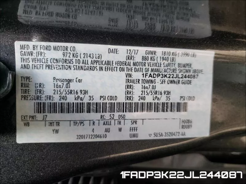 1FADP3K22JL244087 фото 2