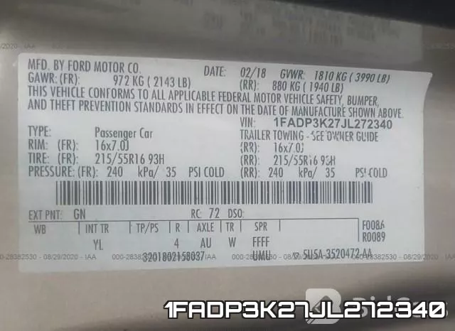 1FADP3K27JL272340 фото 9