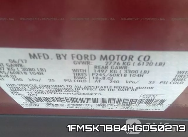 1FM5K7B84HGD50273 фото 10