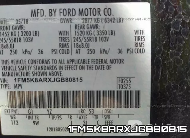 1FM5K8ARXJGB80815 фото 10