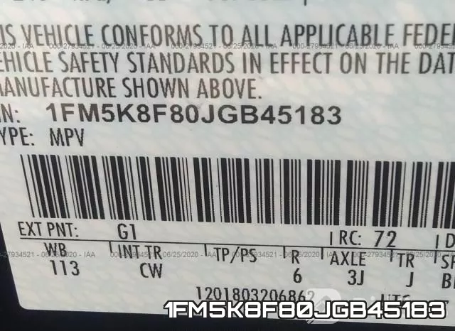 1FM5K8F80JGB45183 фото 10