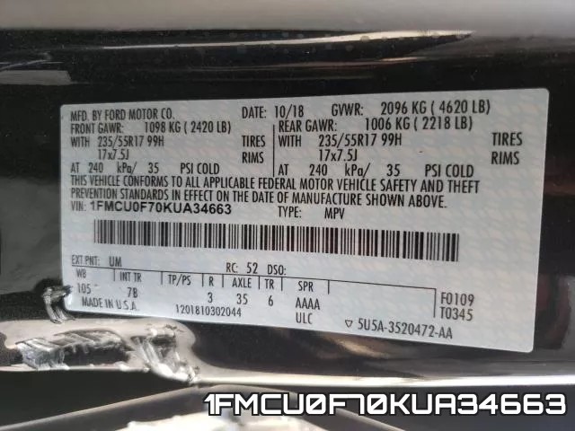 1FMCU0F70KUA34663 фото 2