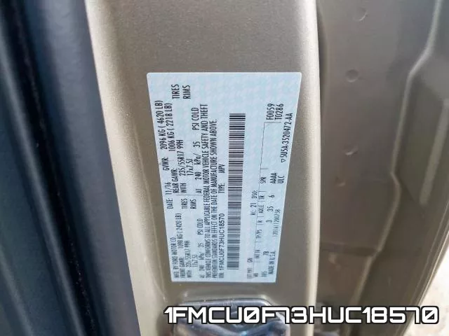 1FMCU0F73HUC18570 фото 2