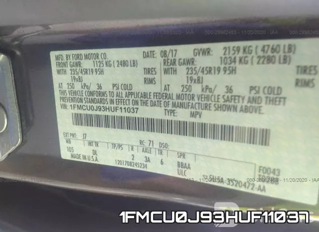1FMCU0J93HUF11037 фото 9
