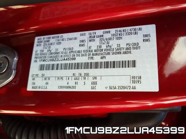 1FMCU9BZ2LUA45399 фото 2