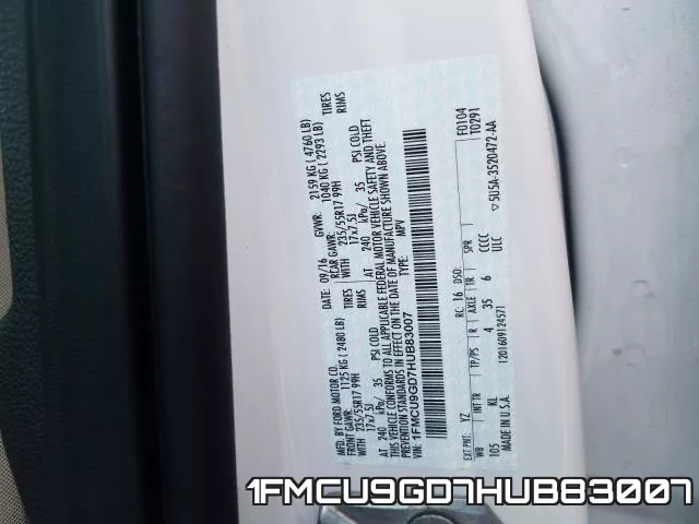 1FMCU9GD7HUB83007 фото 2