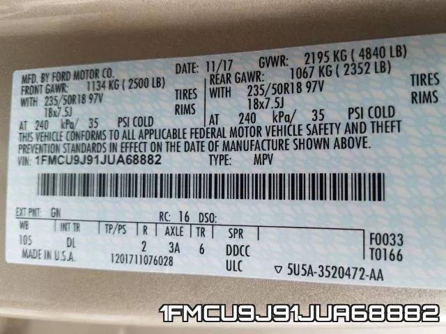1FMCU9J91JUA68882 фото 2