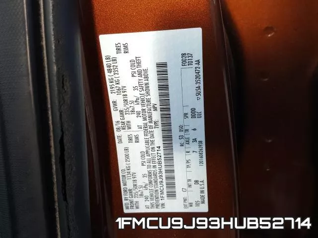 1FMCU9J93HUB52714 фото 2