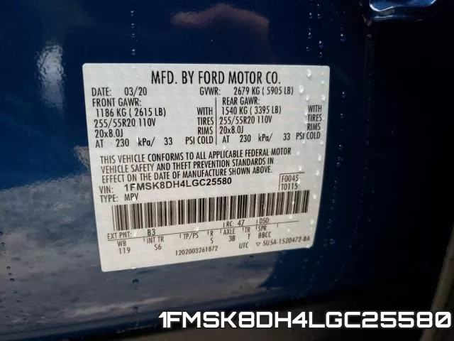 1FMSK8DH4LGC25580 фото 2