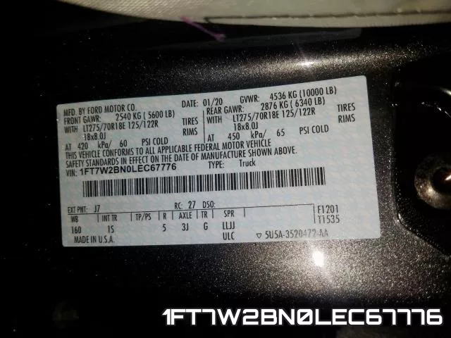 1FT7W2BN0LEC67776 фото 2