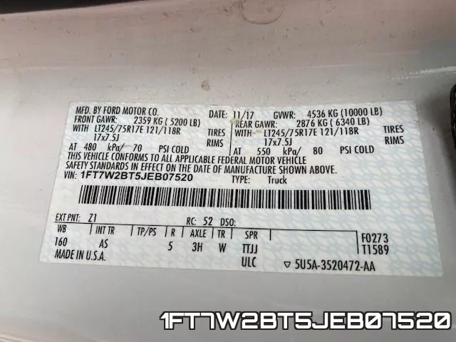 1FT7W2BT5JEB07520 фото 2