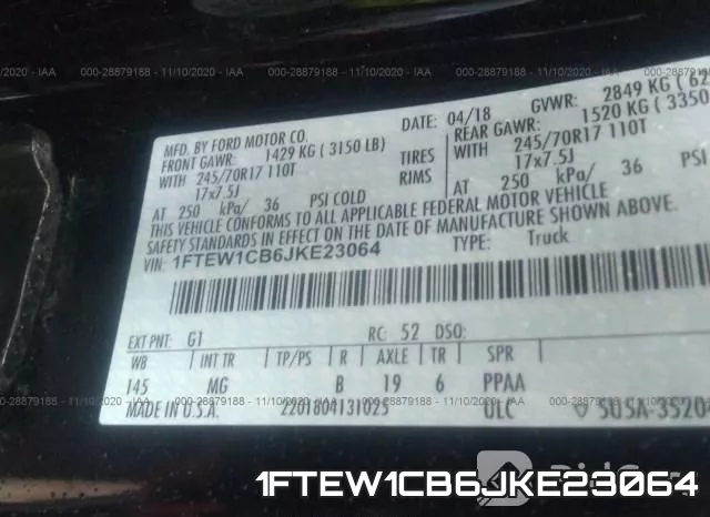 1FTEW1CB6JKE23064 фото 10