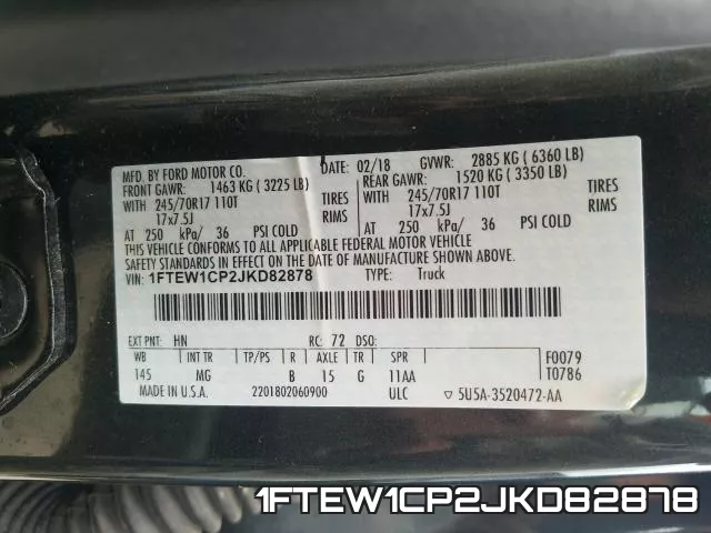 1FTEW1CP2JKD82878 фото 2
