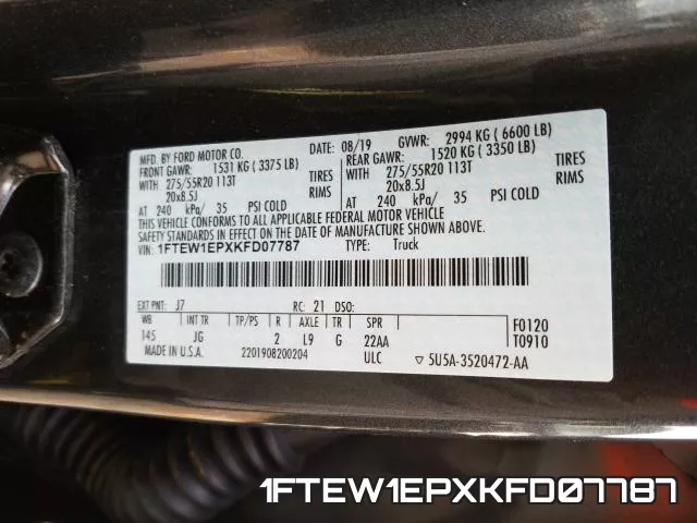 1FTEW1EPXKFD07787 фото 2