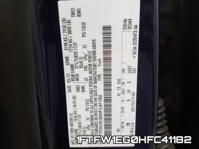 1FTFW1EG0HFC41182 фото 2