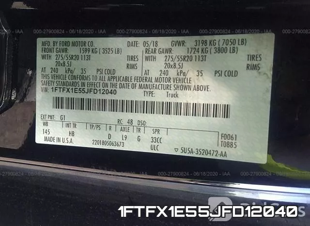 1FTFX1E55JFD12040 фото 10