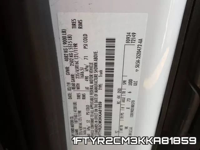 1FTYR2CM3KKA81859 фото 2