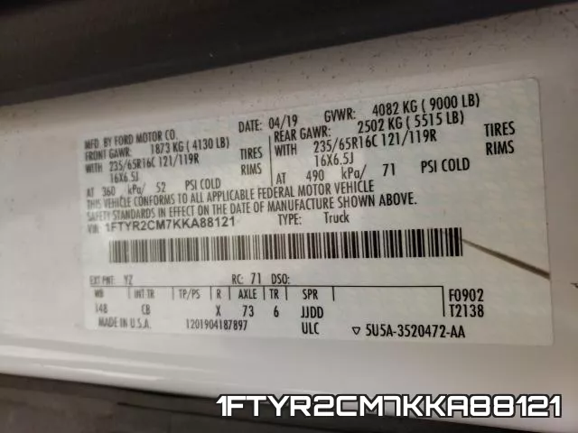 1FTYR2CM7KKA88121 фото 2