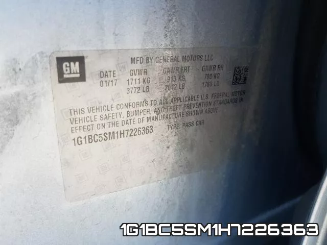 1G1BC5SM1H7226363 фото 2