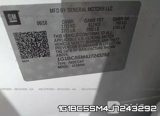 1G1BC5SM4J7243292 фото 10