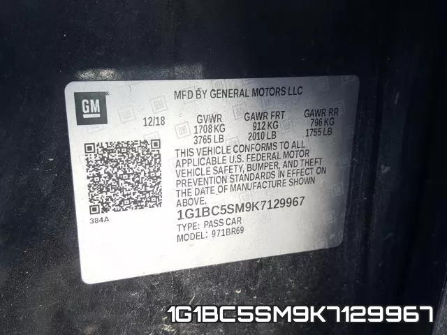 1G1BC5SM9K7129967 фото 2