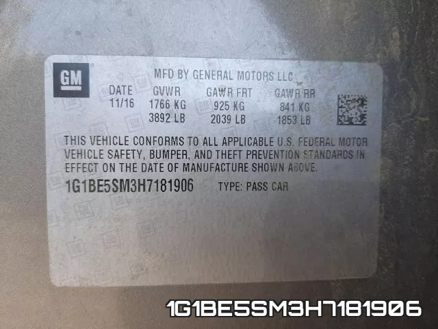 1G1BE5SM3H7181906 фото 2