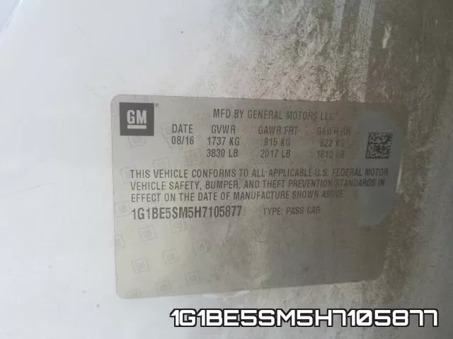 1G1BE5SM5H7105877 фото 2