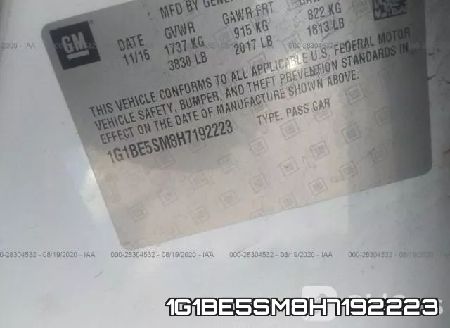 1G1BE5SM8H7192223 фото 10