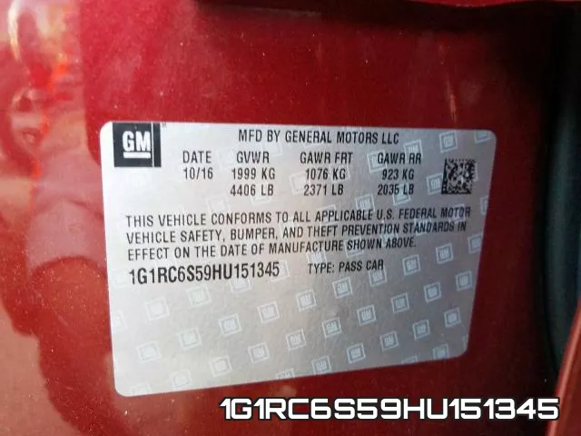 1G1RC6S59HU151345 фото 2
