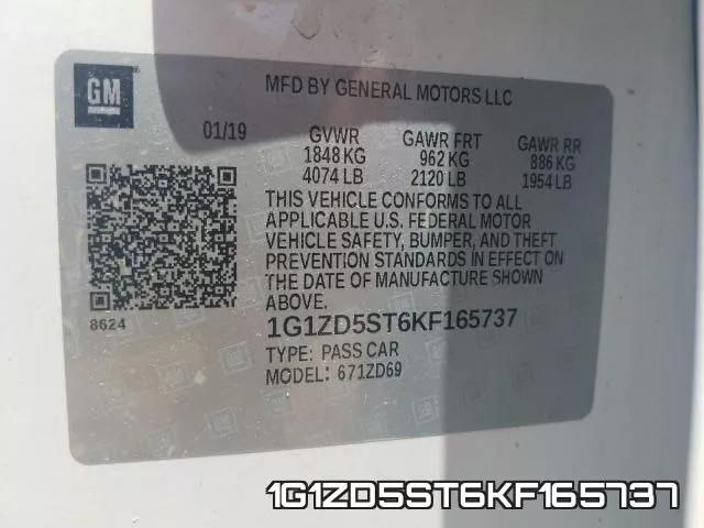 1G1ZD5ST6KF165737 фото 2