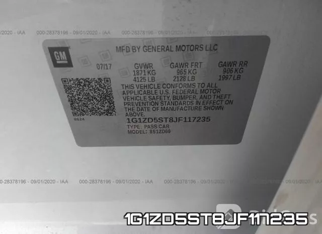 1G1ZD5ST8JF117235 фото 9