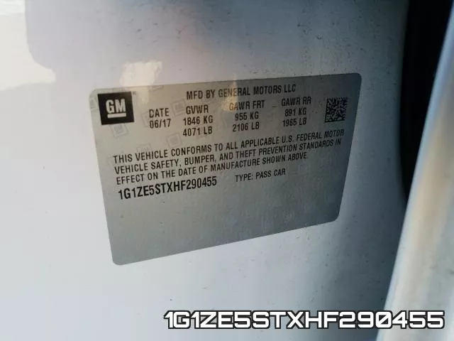 1G1ZE5STXHF290455 фото 2