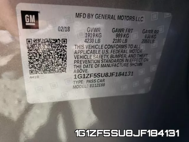 1G1ZF5SU8JF184131 фото 2
