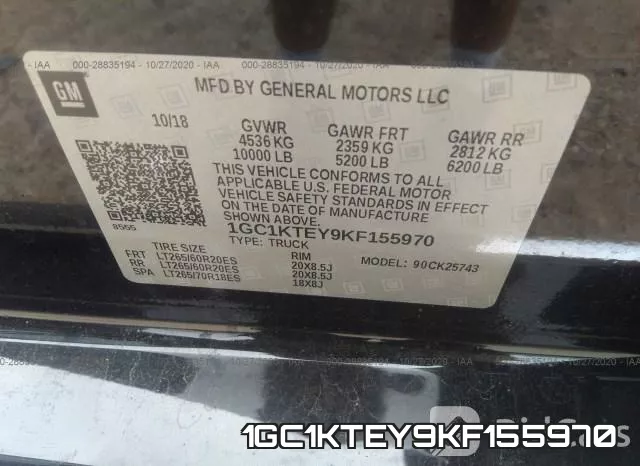 1GC1KTEY9KF155970 фото 9