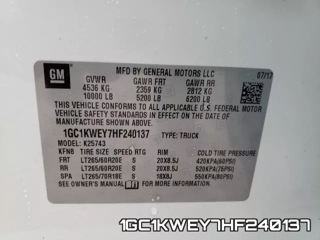 1GC1KWEY7HF240137 фото 2