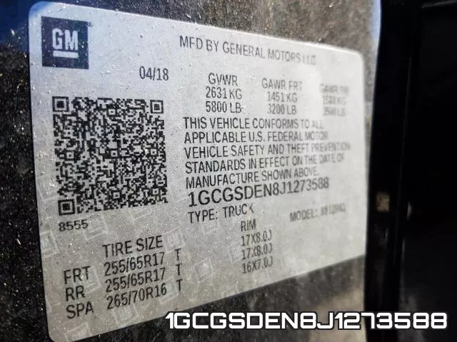 1GCGSDEN8J1273588 фото 2