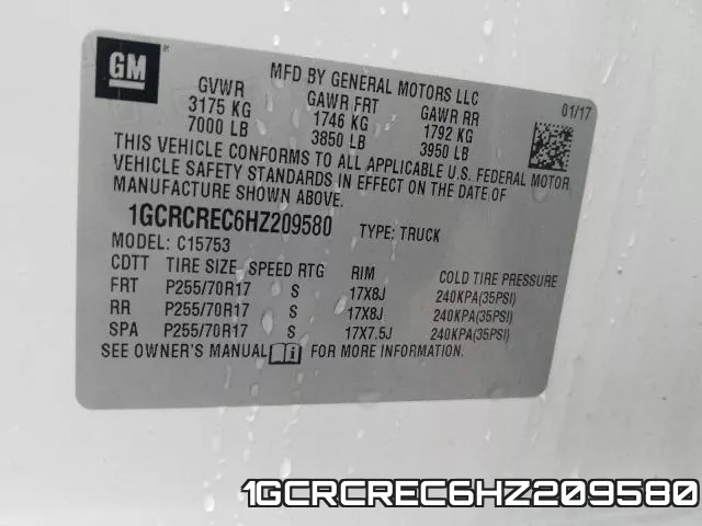 1GCRCREC6HZ209580 фото 2