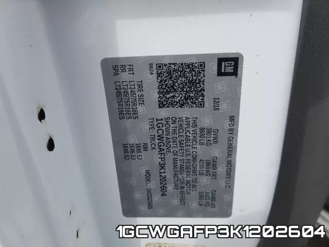 1GCWGAFP3K1202604 фото 2