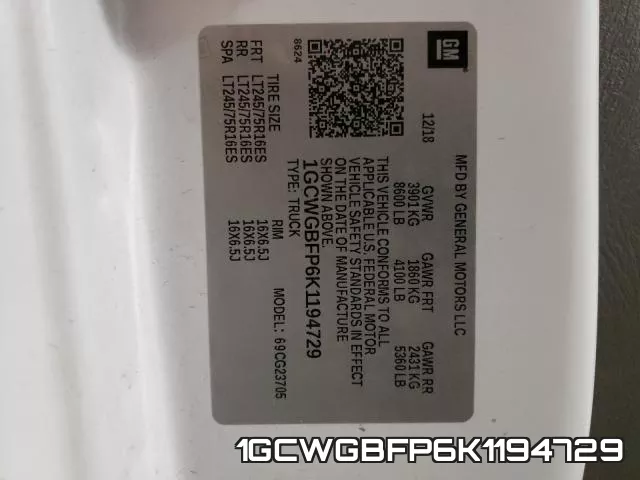 1GCWGBFP6K1194729 фото 2