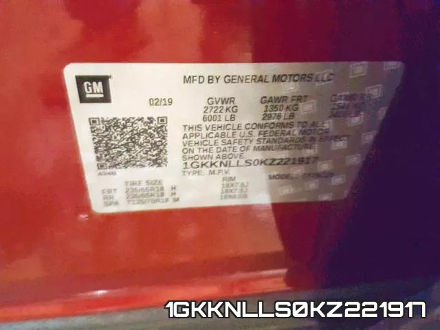 1GKKNLLS0KZ221917 фото 2